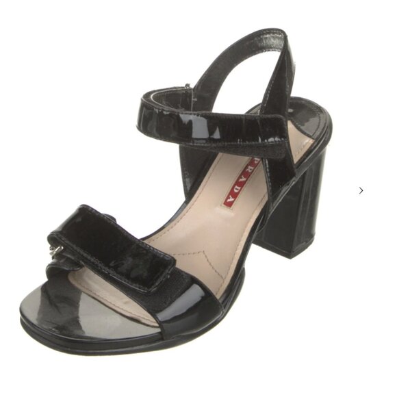 Prada Patent Leather Heeled Sandals | Size US 7 / EU 37 - Picture 14 of 16